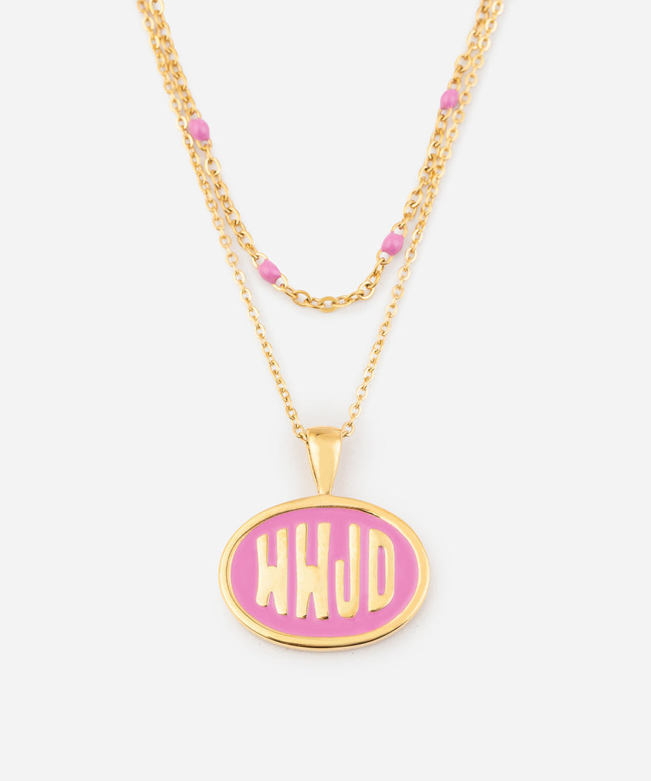 Pink WWJD Necklace Set