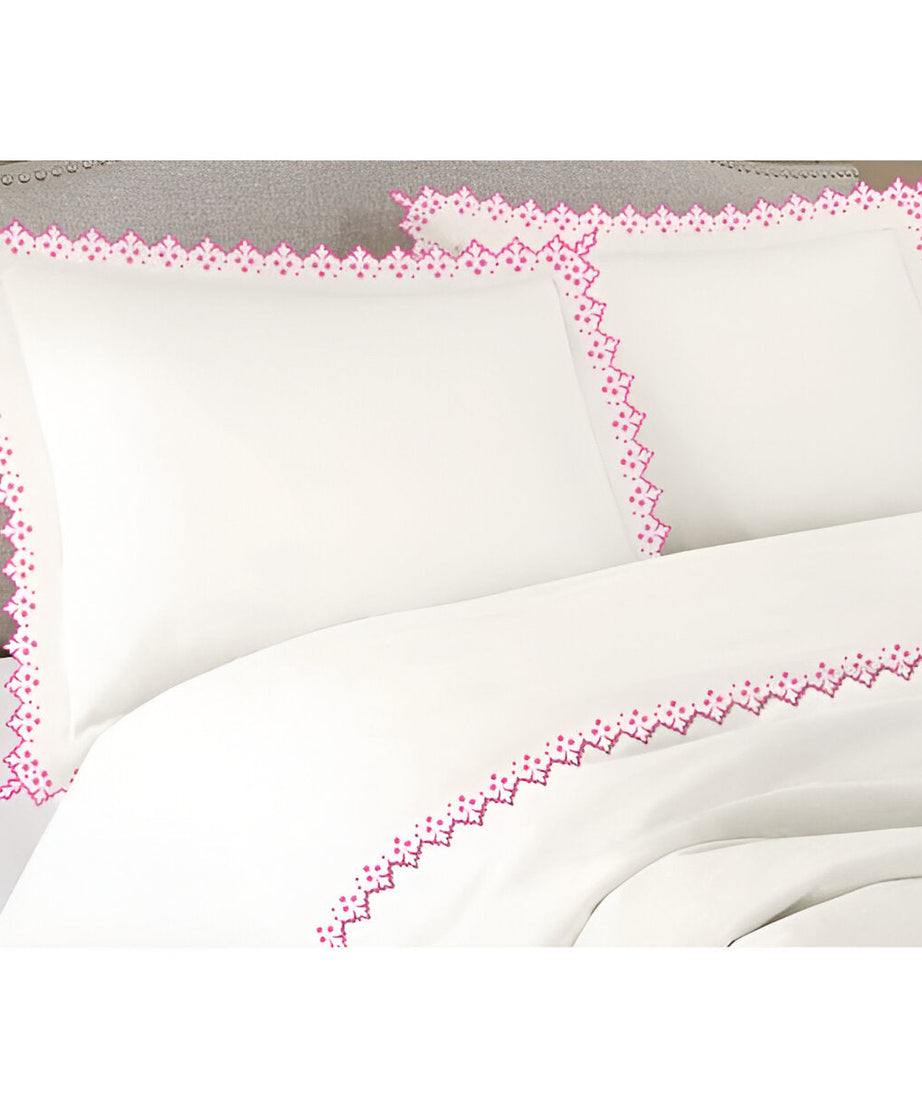 Elegant Flower Embroidered Duvet Cover Set