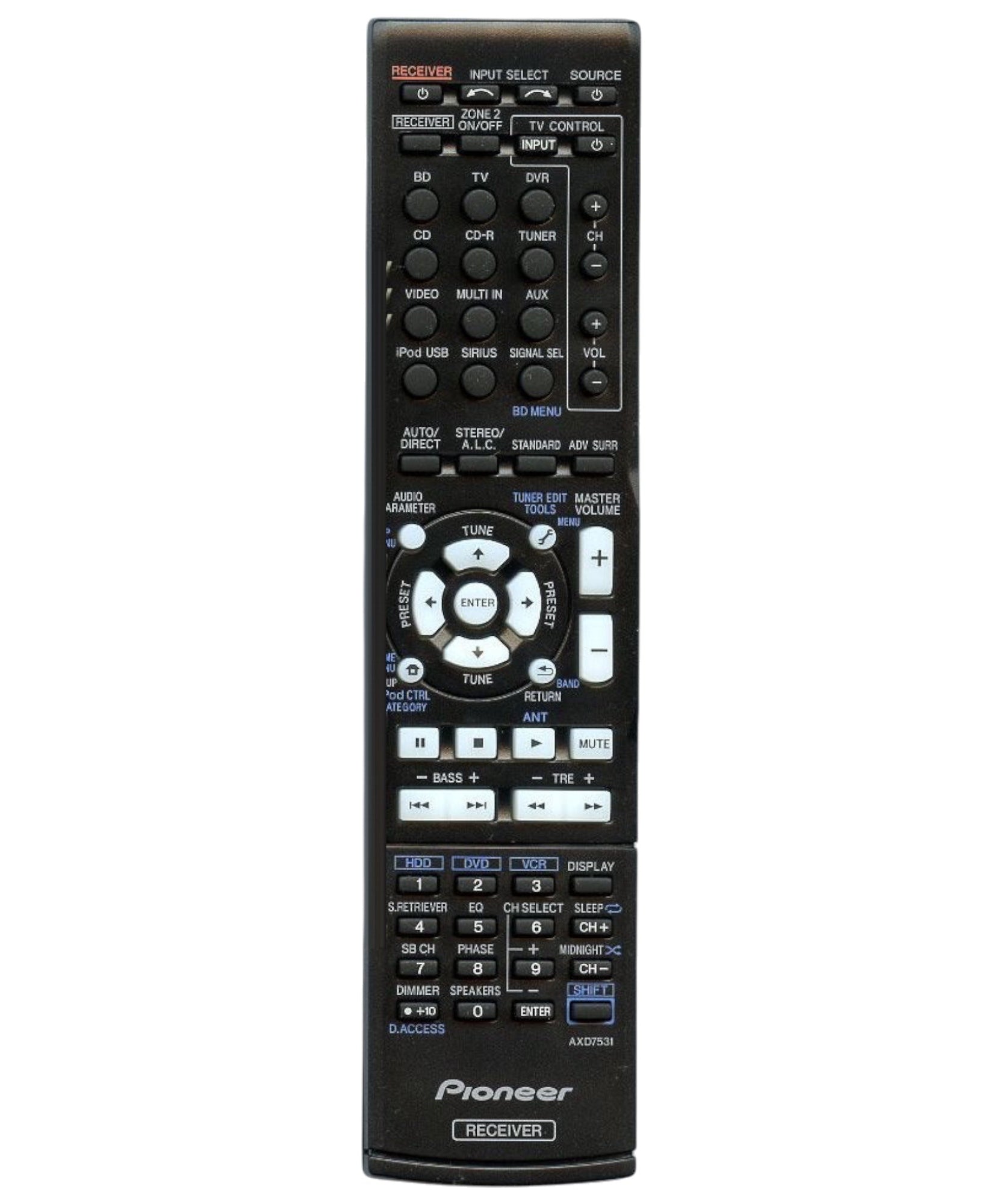 Pioneer AXD7531 Receiver Remote Control