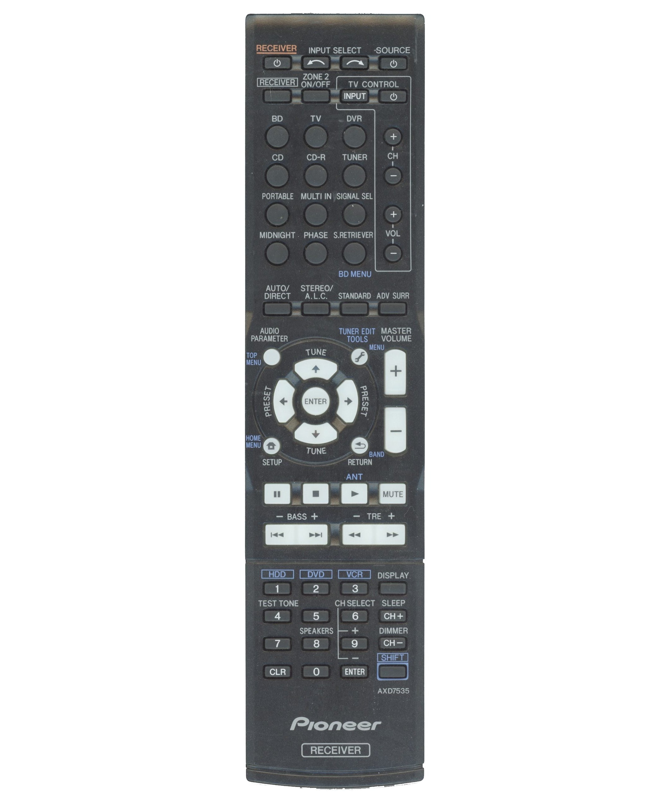 Pioneer AXD7535 Receiver Remote Control