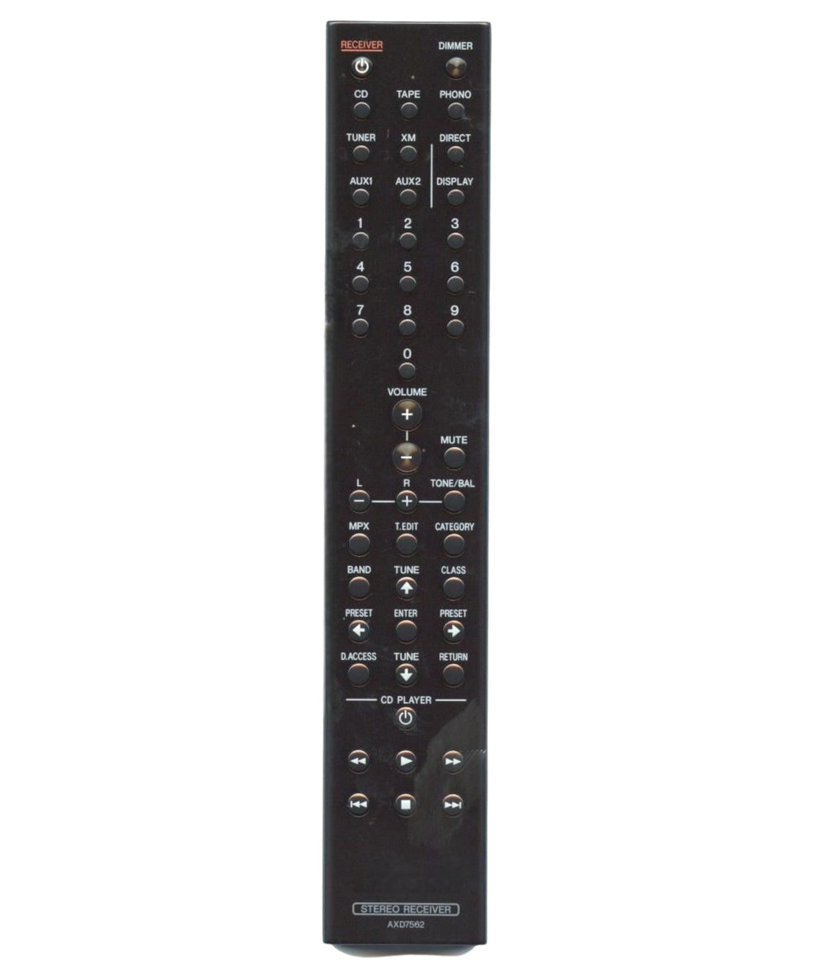 Pioneer AXD7562 Stereo Receiver Audio Remote Control - 8300756200010IL