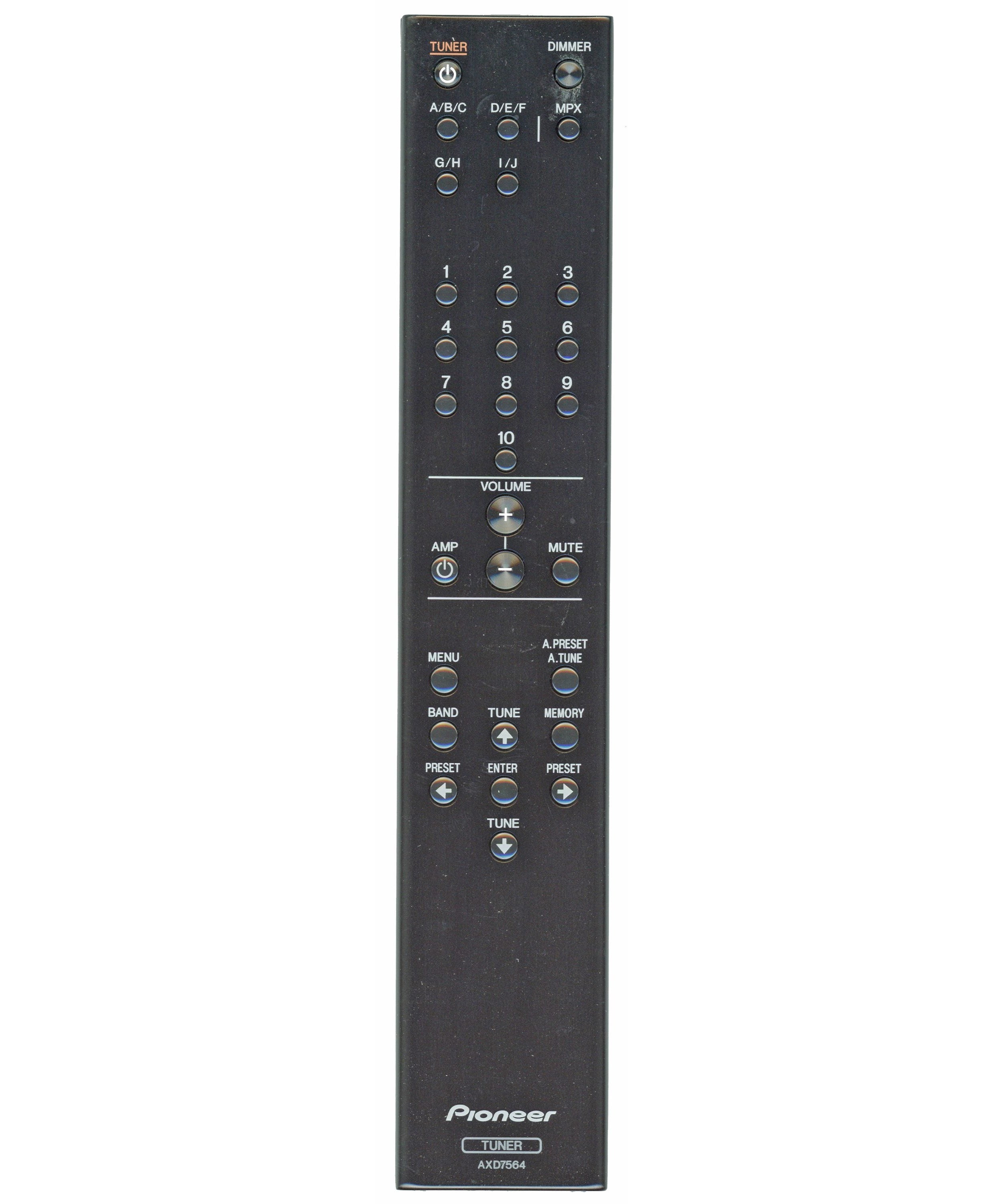 Pioneer AXD7564 FM/AM Tuner Audio Remote Control - AXD7564