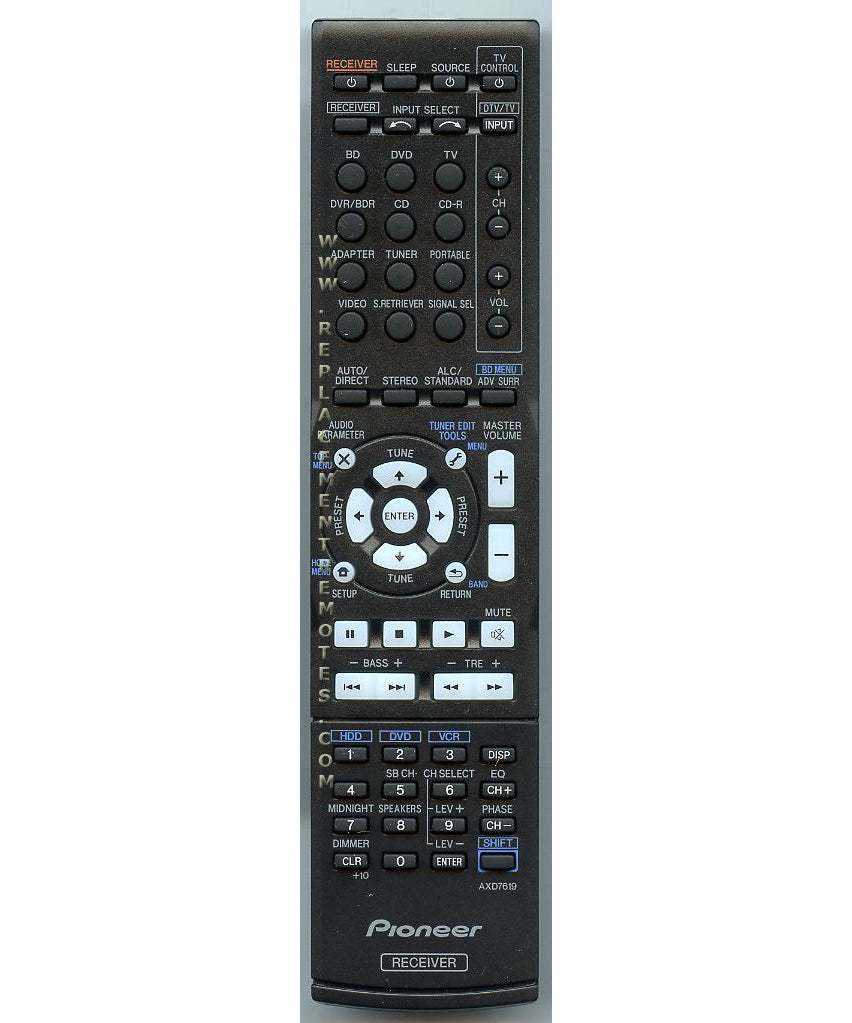 Pioneer AXD7619 Receiver Remote Control