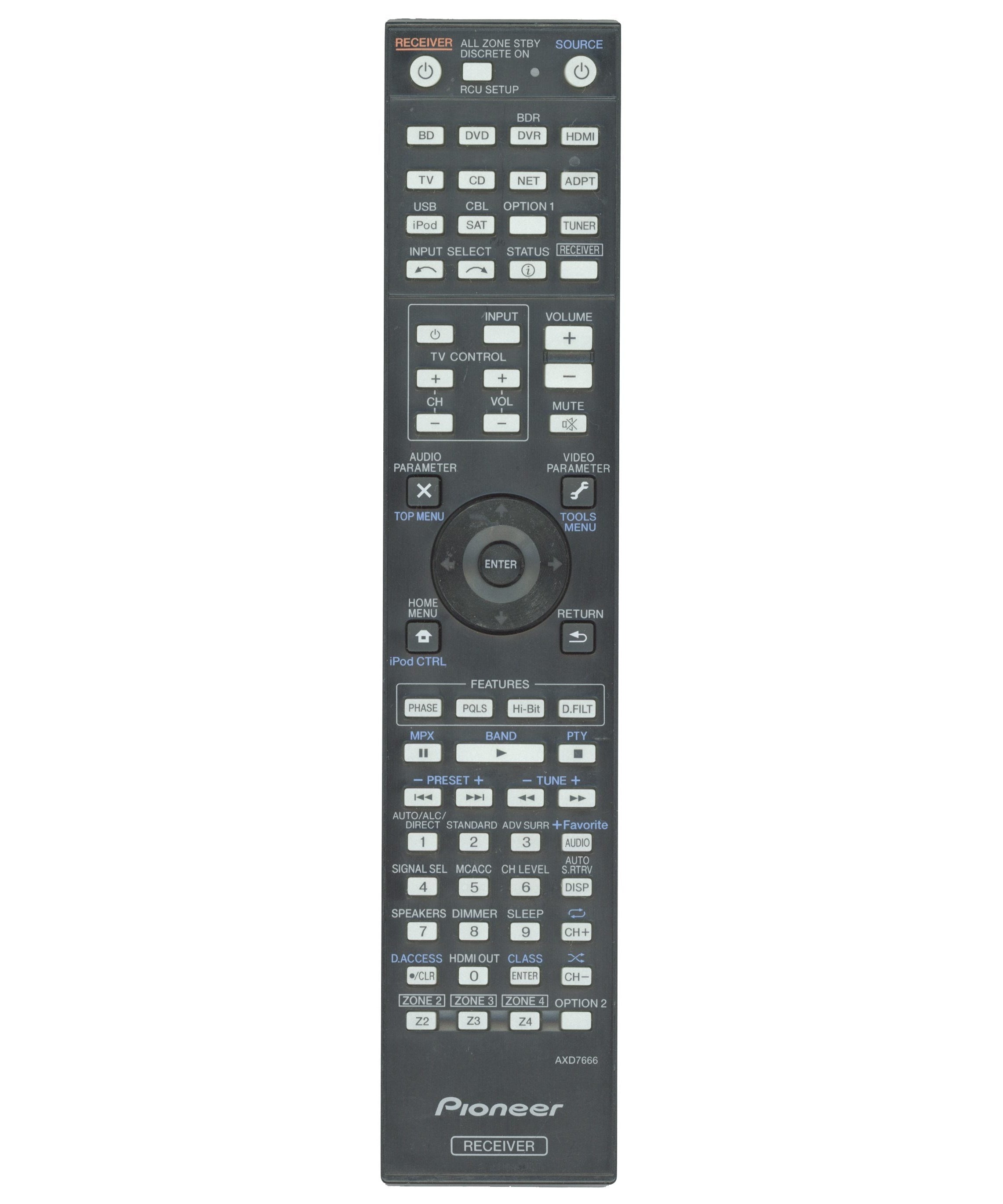 Pioneer AXD7666 Receiver Remote Control