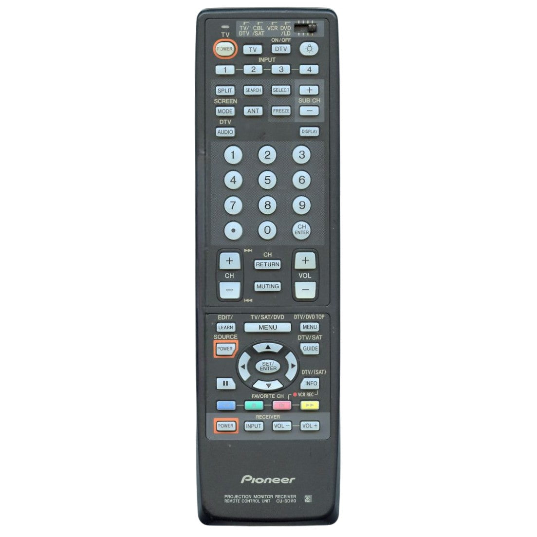 Pioneer CUSD110 Projection Monitor Receiver Elite TV Remote Control - AXD1448