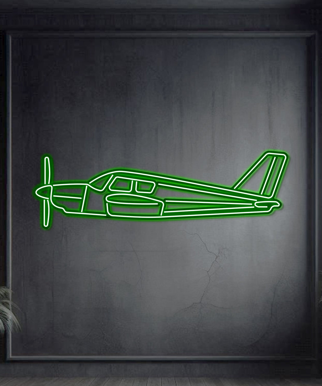 PA-28 Cherokee Metall Neon Flugzeug Wandkunst - NCN0056