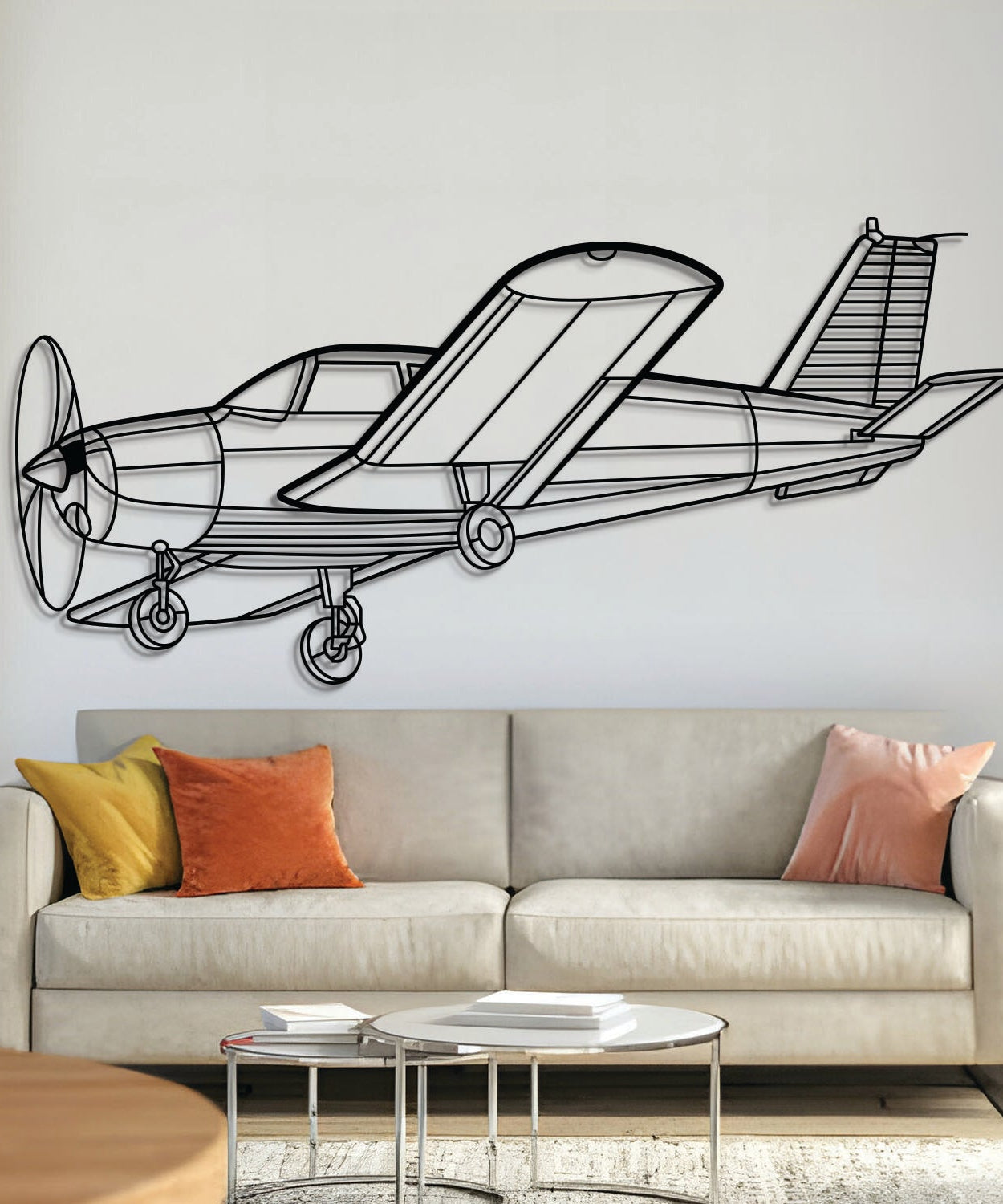 P28A Cherokee 1972 Winkel-Metall Flugzeug Wandkunst - NCP0485