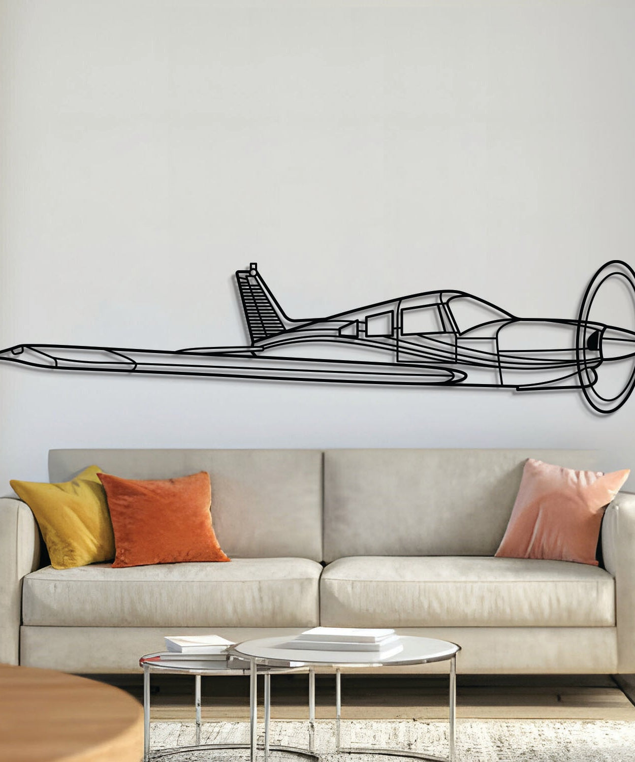 Turbo Arrow 3 Winkel Metall Flugzeug Wandkunst - NCP0498