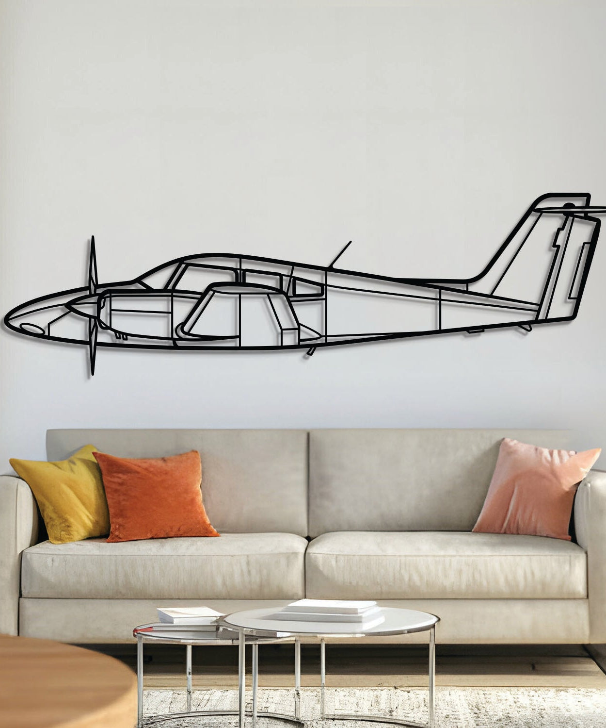PA-44 Seminole Metallflugzeug Wandkunst - NCP0189