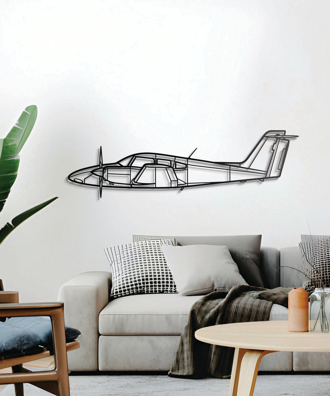 PA-44 Seminole Metallflugzeug Wandkunst - NCP0189
