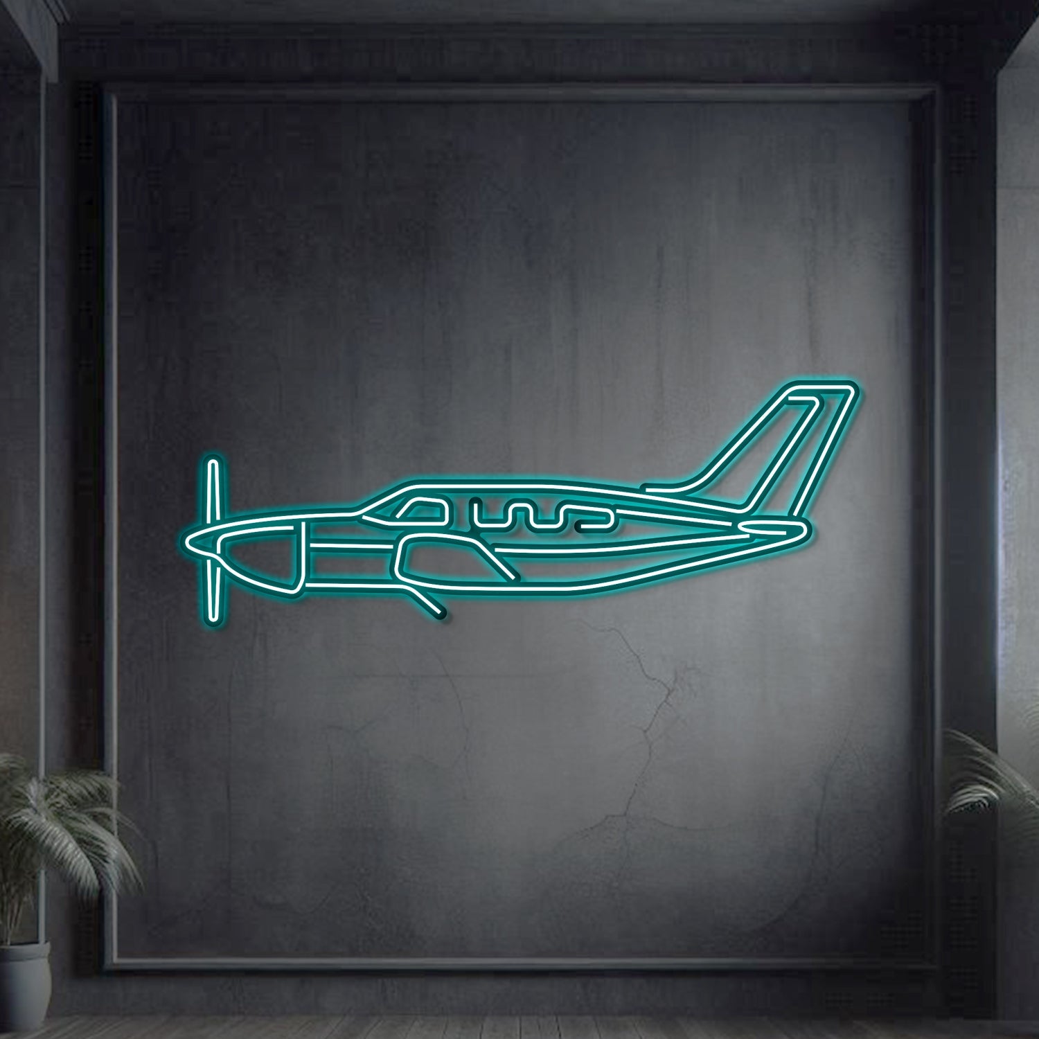 PA-46-350P Malibu Mirage Metall-Neon-Flugzeug-Wandkunst - NCN0057