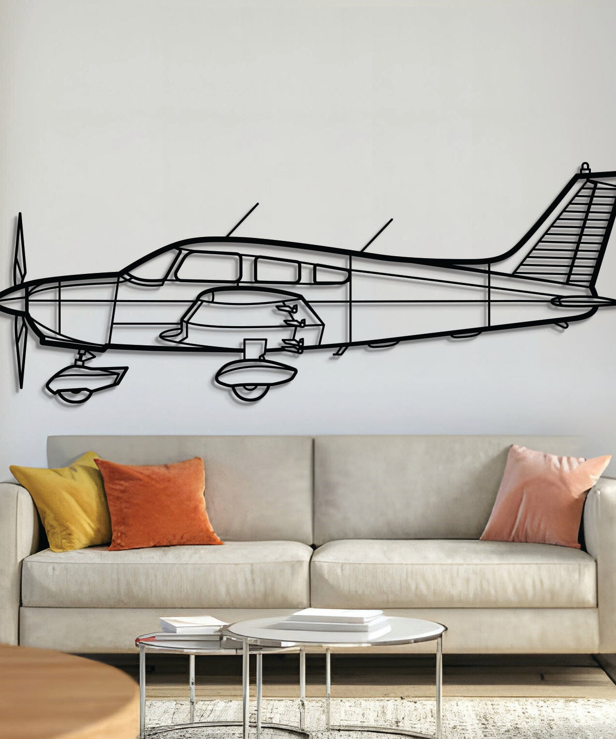 PA-28 Warrior Wandkunst aus Metall – NCP0114