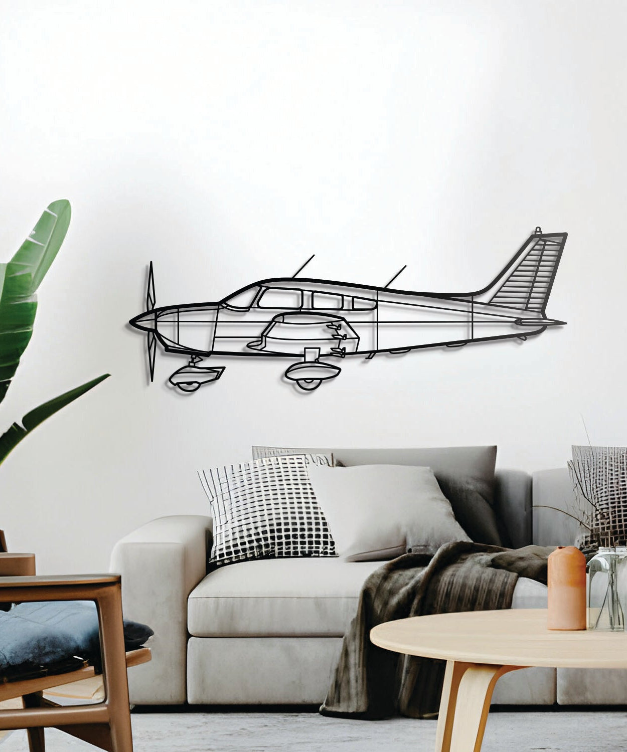 PA-28 Warrior Wandkunst aus Metall – NCP0114