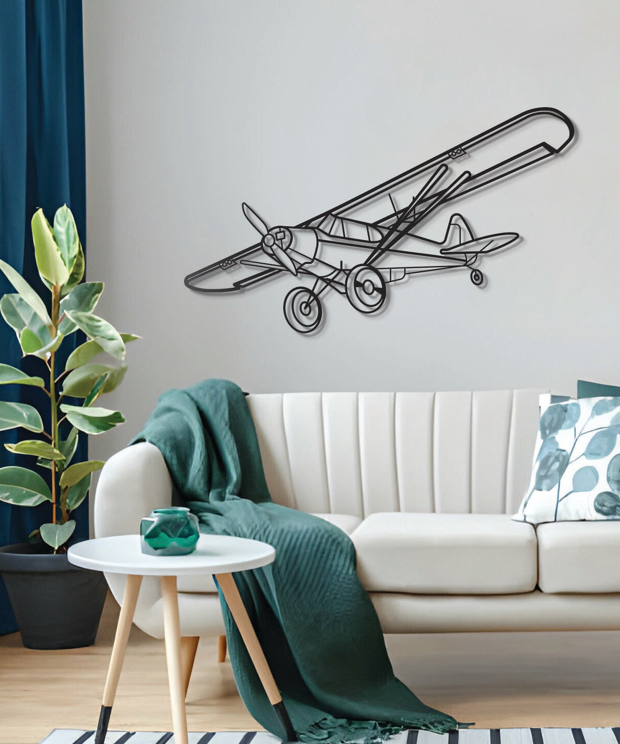 Super Cub Metallflugzeug Wandkunst - NCP0139
