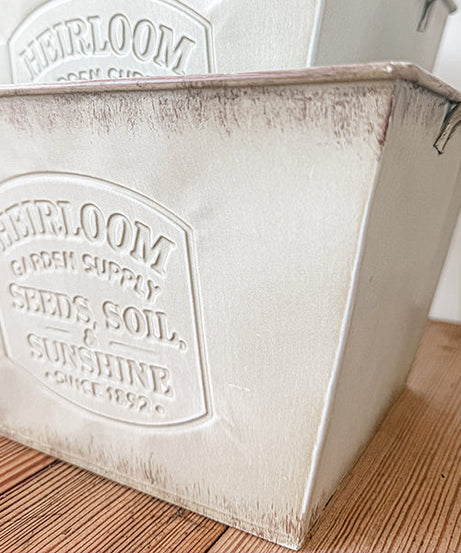 Pflanzgefäße aus Metall im Vintage-Stil „Heirloom Garden Supply“, 3er-Set