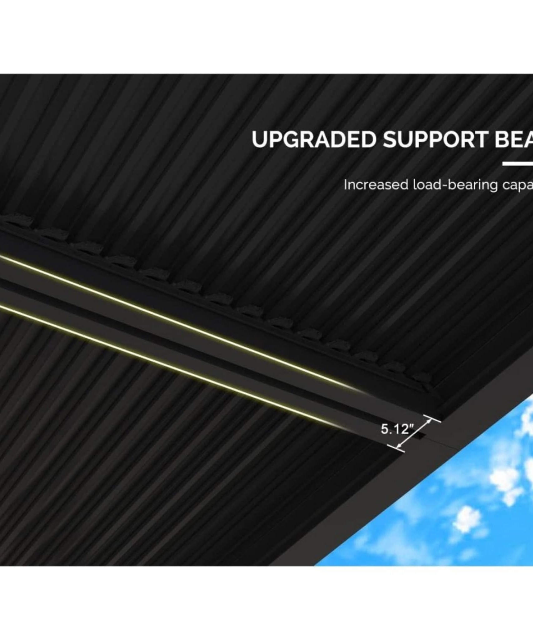 [12X16FT] Alora Premium Outdoor Gray Aluminum Hardtop Pergola With Adjustable Roof (SAK81364)