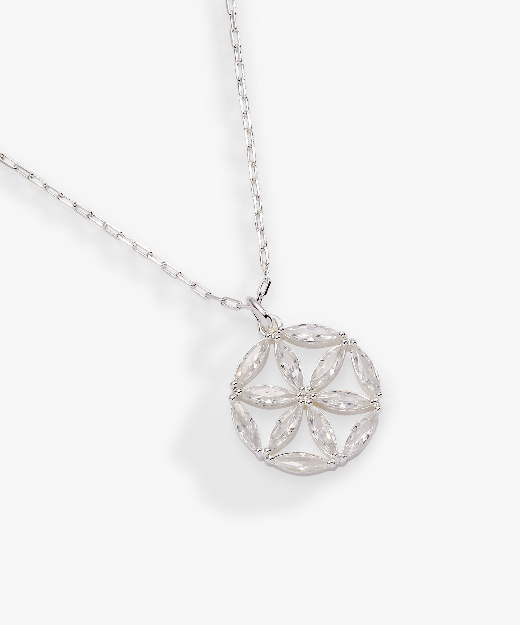 Faith and Family Rosette Pendant Necklace