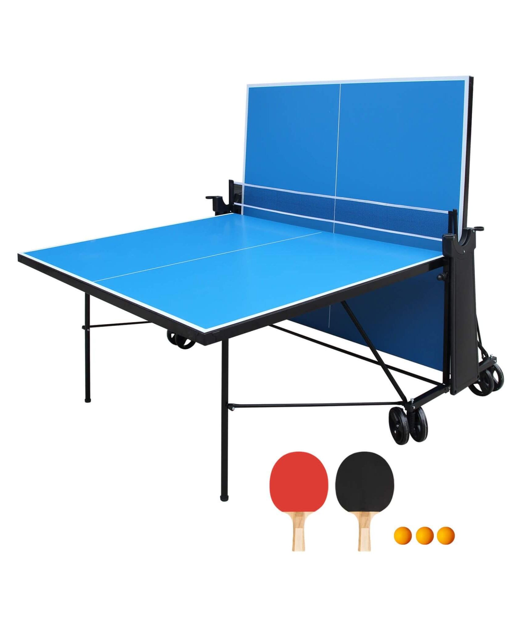 Portable 108-Inch Full-Size Table Tennis Table Set With Net, Paddles And Balls (SAK50384)