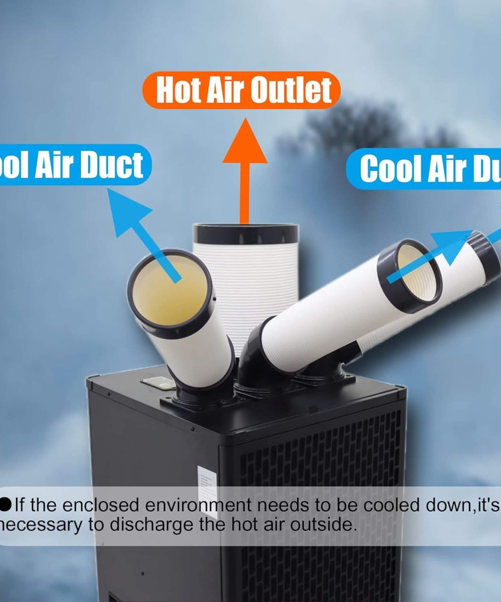 Portable 220V 2.5KW Outdoor 22K BTU Industrial Spot Cooling Air Conditioner (SAK42058)