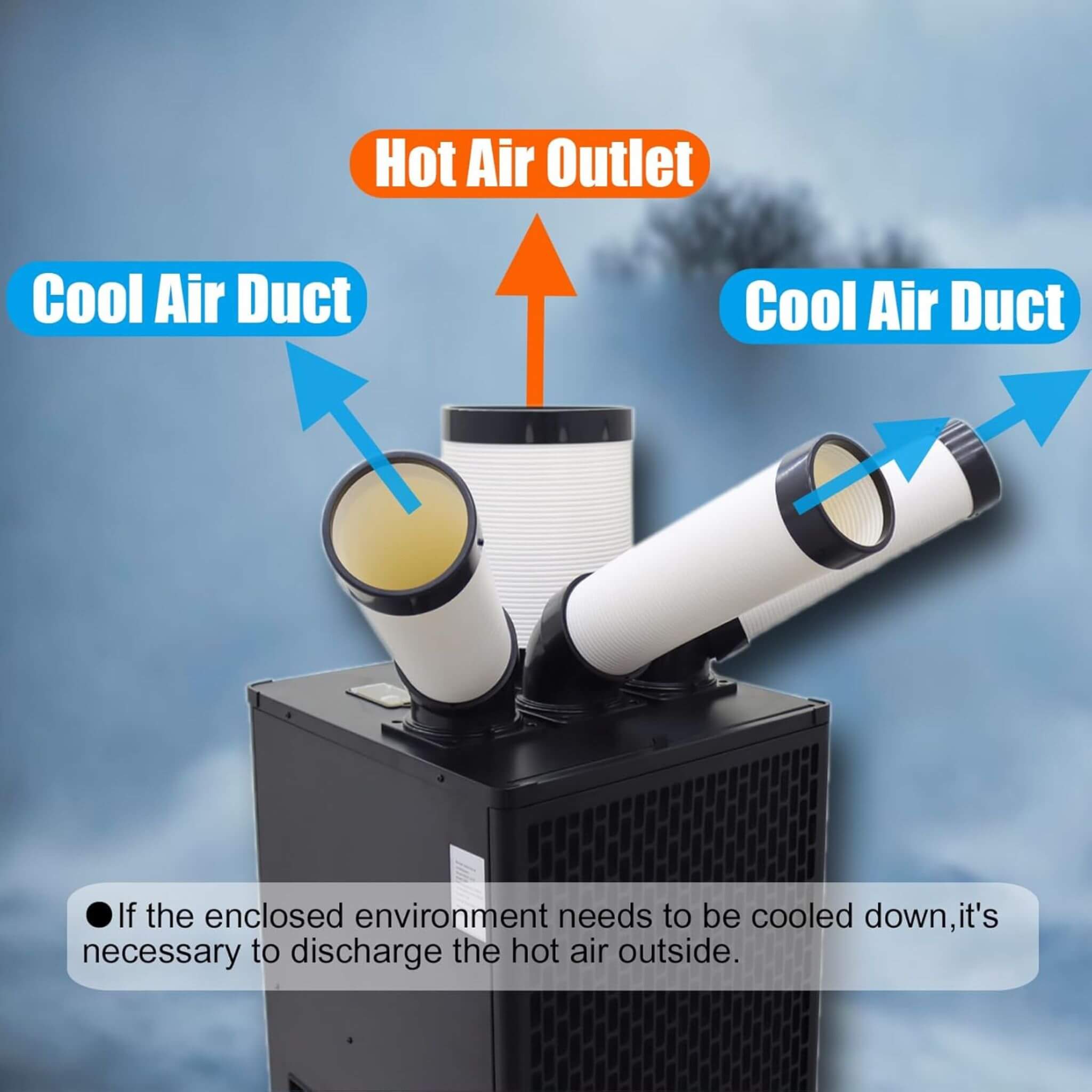 Portable 220V 2.5KW Outdoor 22K BTU Industrial Spot Cooling Air Conditioner (SAK42058)