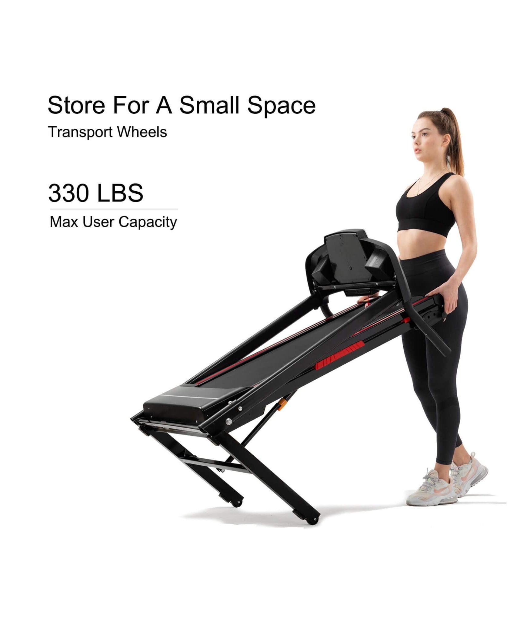 Rovix Portable 3.5HP Space Saving Folding Treadmill W/ Incline & 12 Preset Programs (SAK29735)