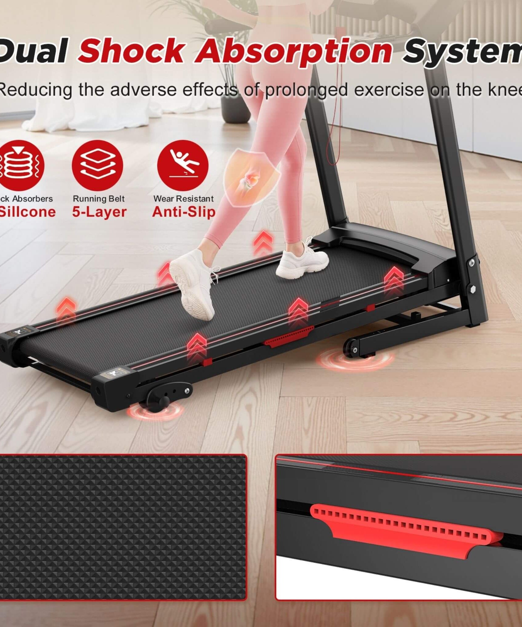 Rovix Portable 3.5HP Space Saving Folding Treadmill W/ Incline & 12 Preset Programs (SAK29735)