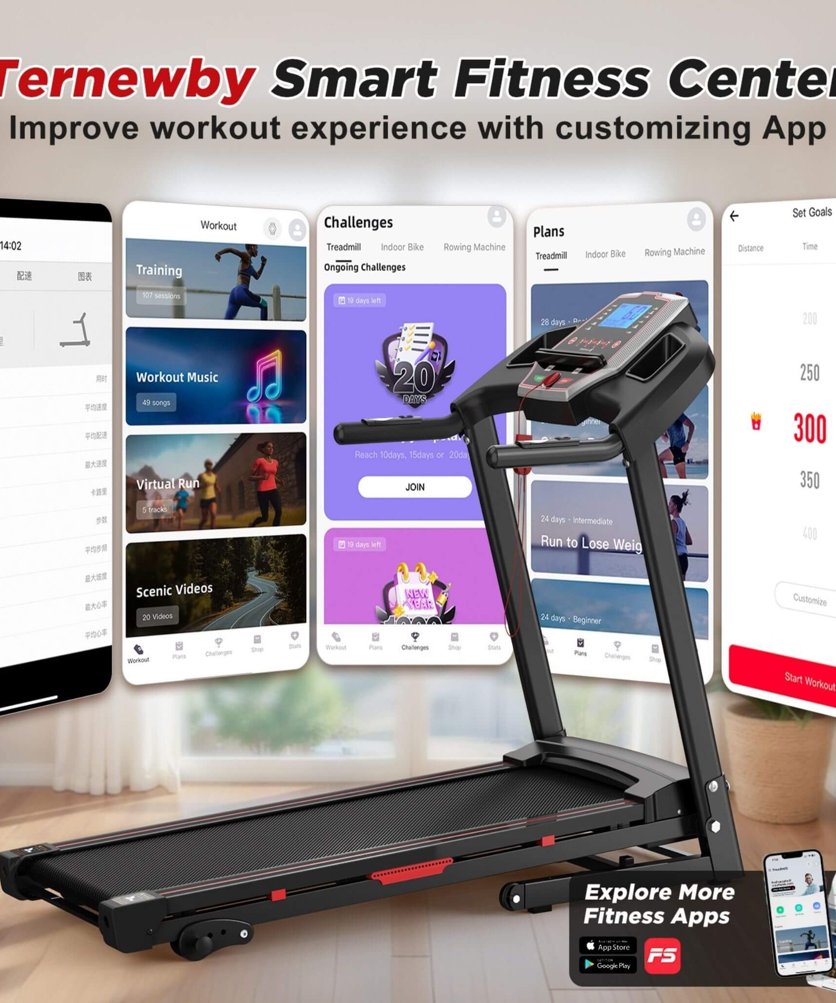 Rovix Portable 3.5HP Space Saving Folding Treadmill W/ Incline & 12 Preset Programs (SAK29735)