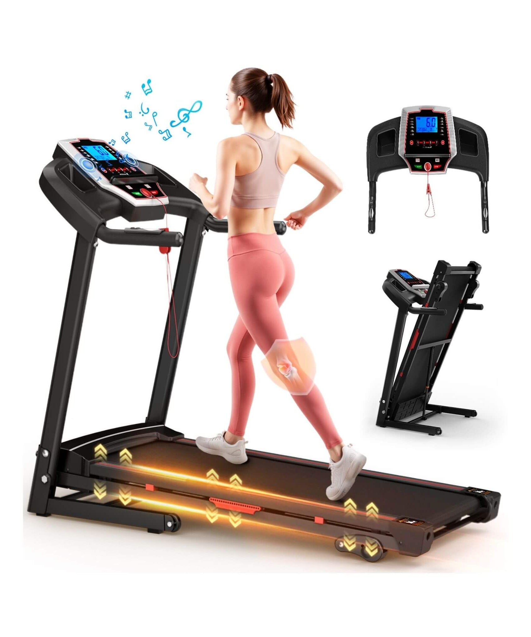 Rovix Portable 3.5HP Space Saving Folding Treadmill W/ Incline & 12 Preset Programs (SAK29735)
