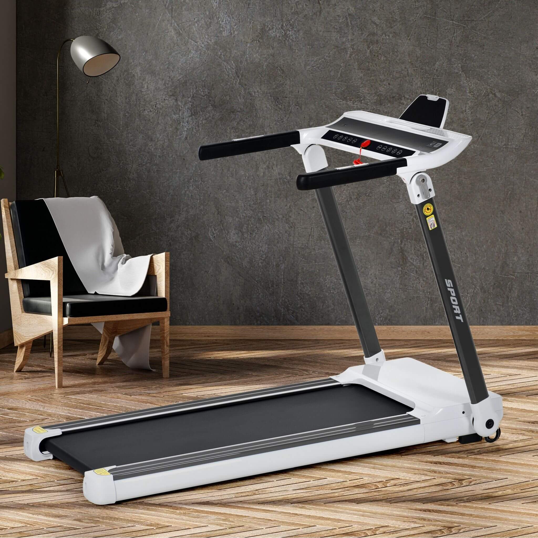 Rovix Portable Compact Home Cardio Fitness Treadmill With 3.5HP Electric Motor & Bluetooth Speakers (SAK32416)