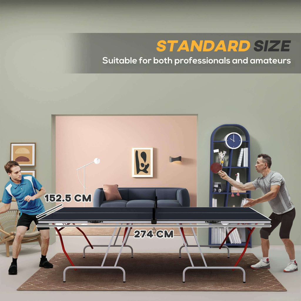 Portable Foldable Full-Size Ping Pong Table Tennis Table With Net And Accessories (SAK64929)