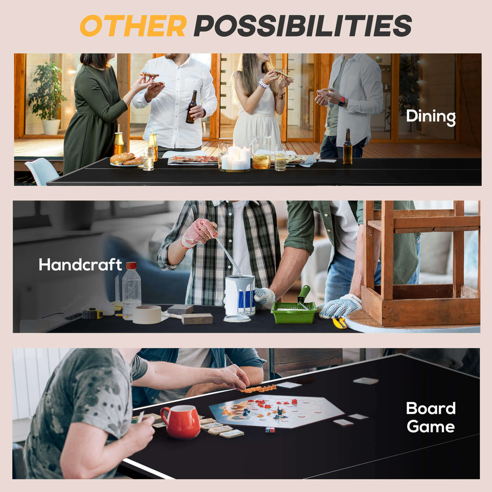 Portable Foldable Full-Size Ping Pong Table Tennis Table With Net And Accessories (SAK64929)