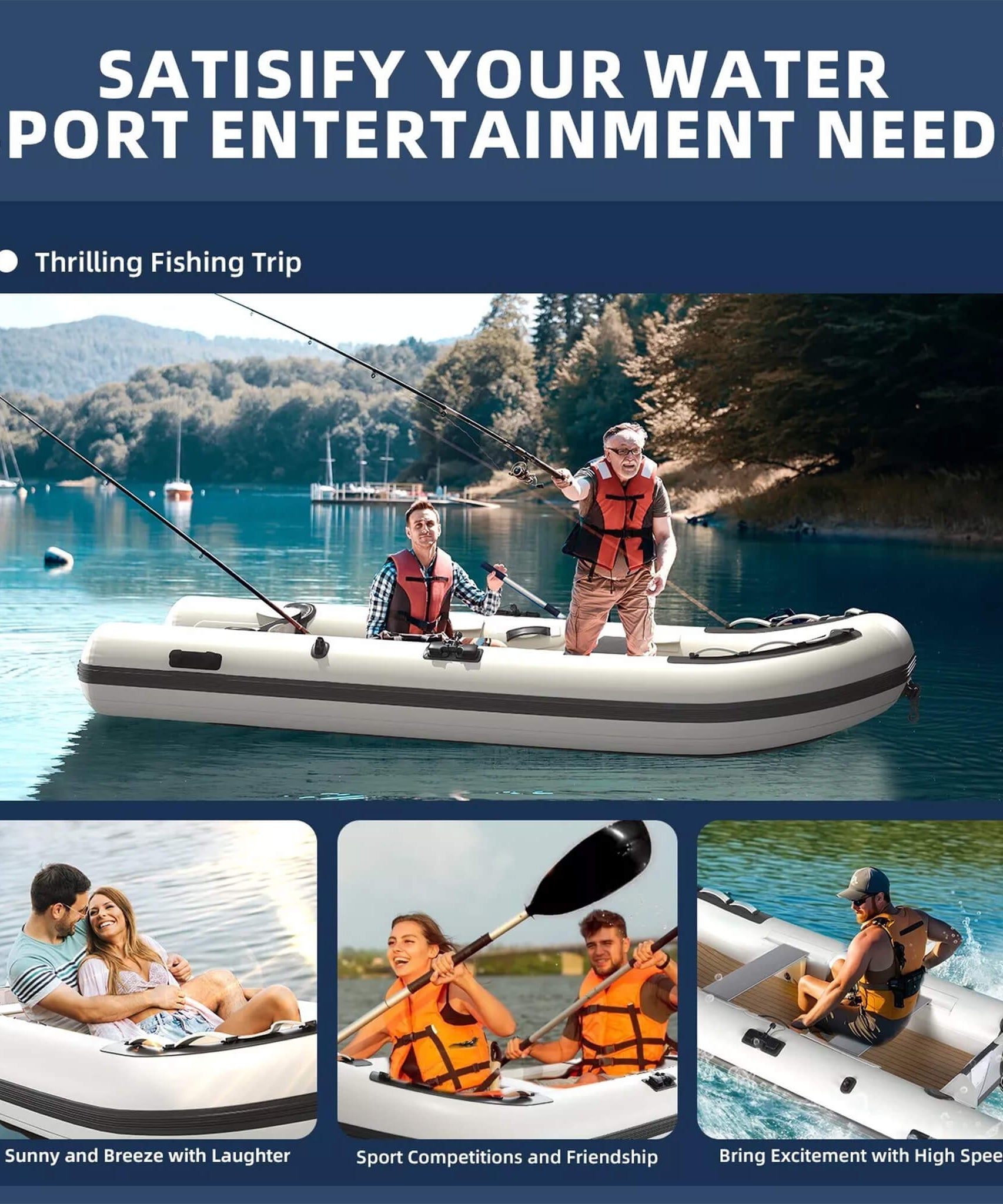 Portable Inflatable Dinghy Boat Kit With Accessories (SAK93784)