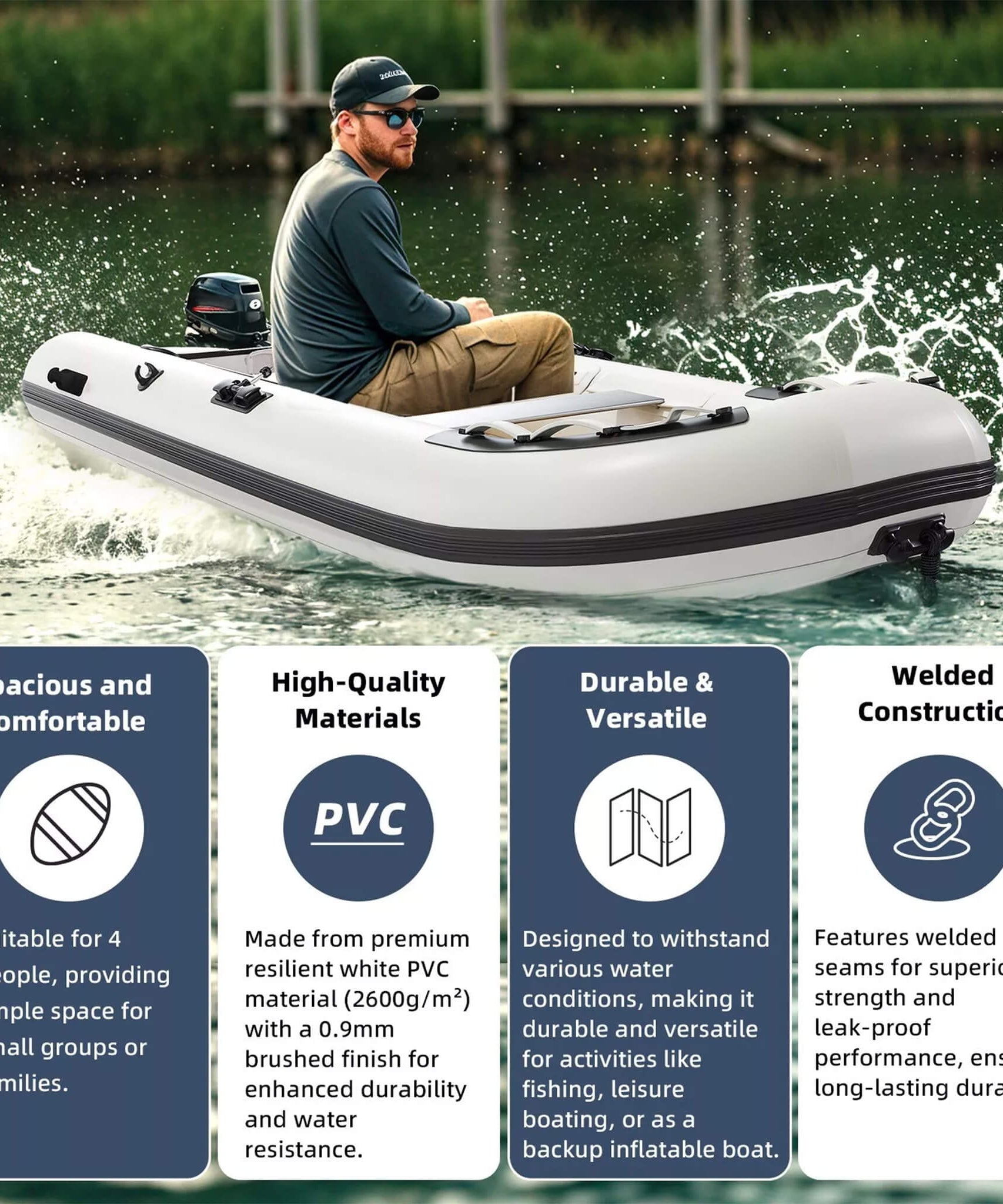 Portable Inflatable Dinghy Boat Kit With Accessories (SAK93784)