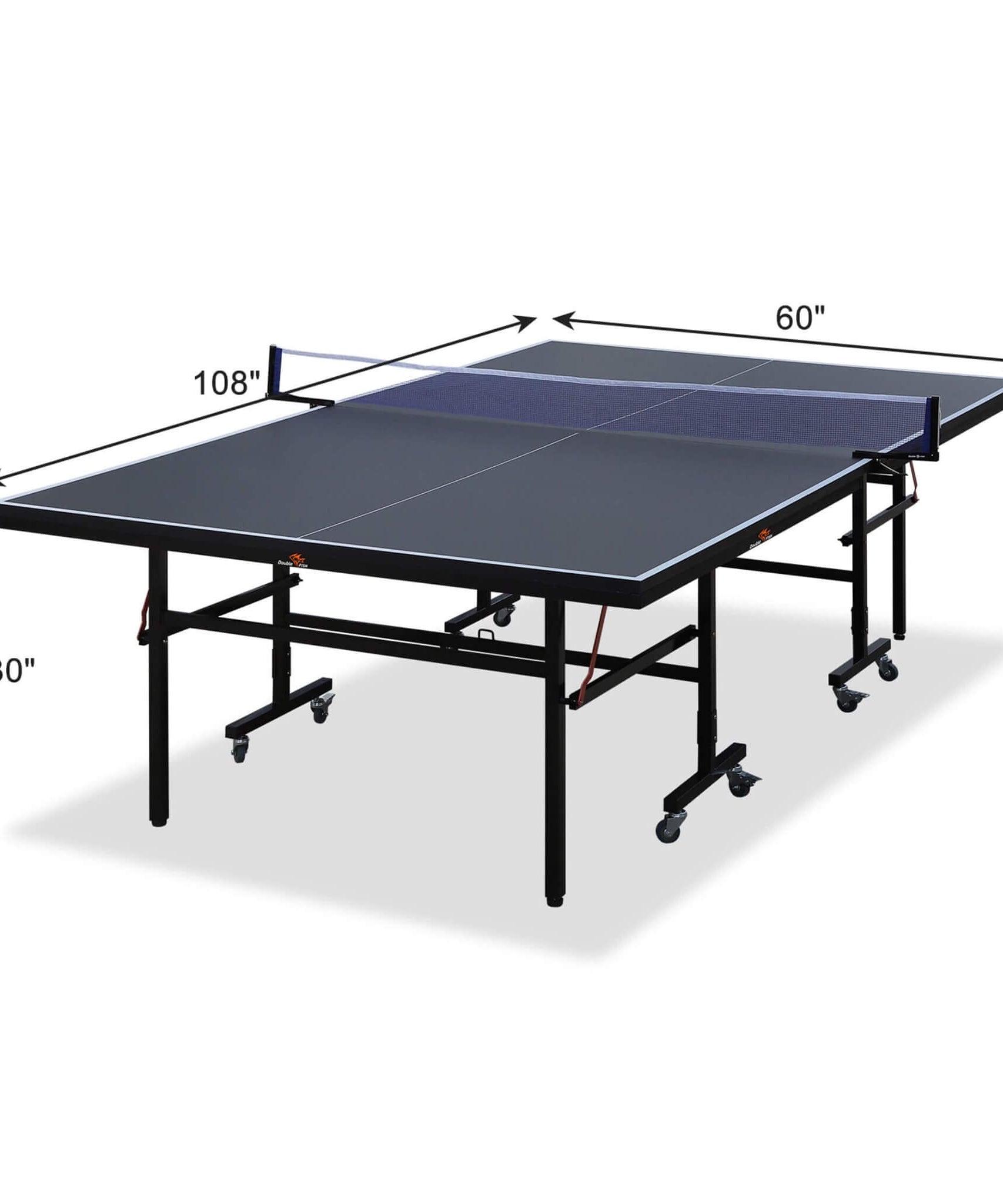 9FT Portable Mid-Size Ping Pong Table Set With Paddles, Balls, And Net (SAK82019)
