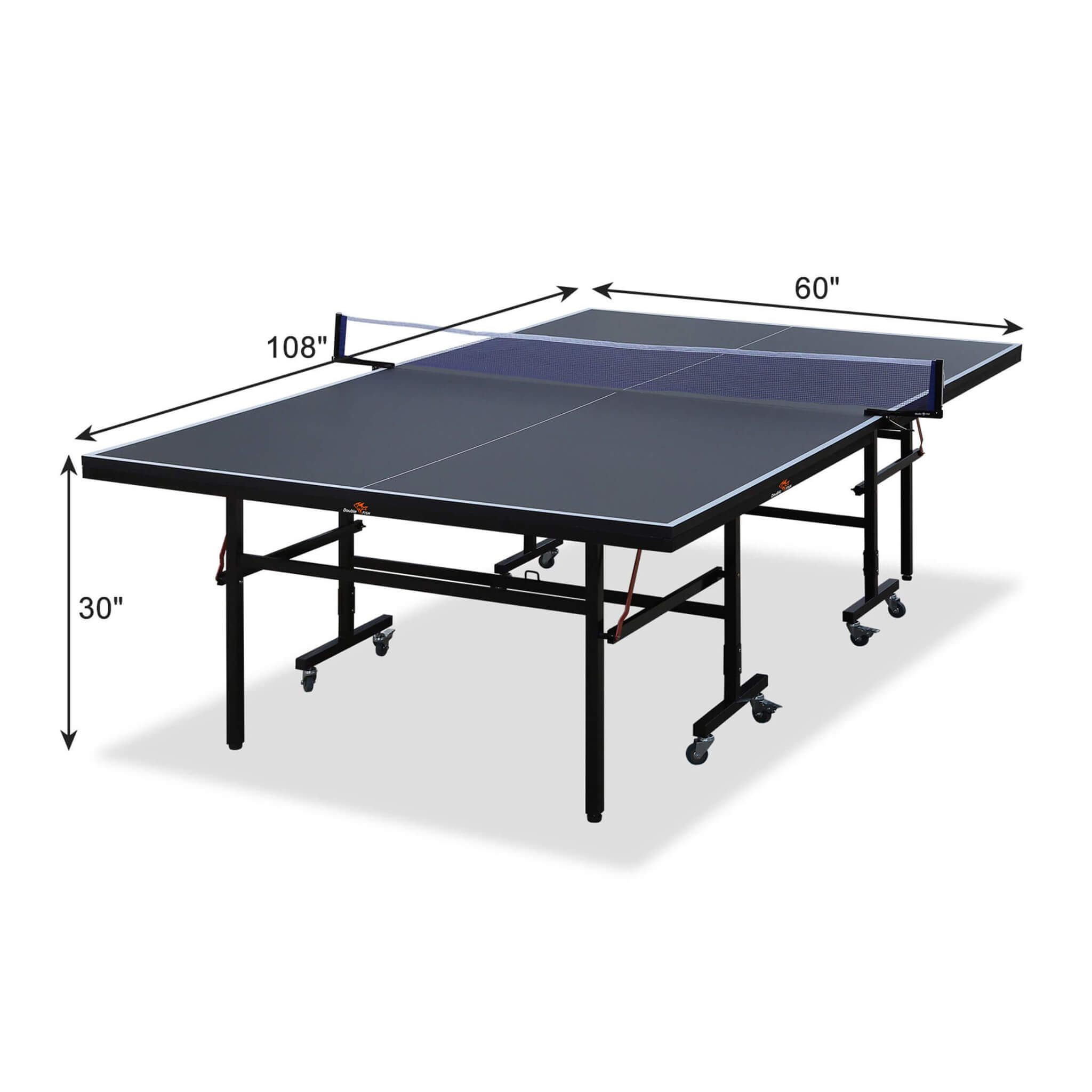 9FT Portable Mid-Size Ping Pong Table Set With Paddles, Balls, And Net (SAK82019)
