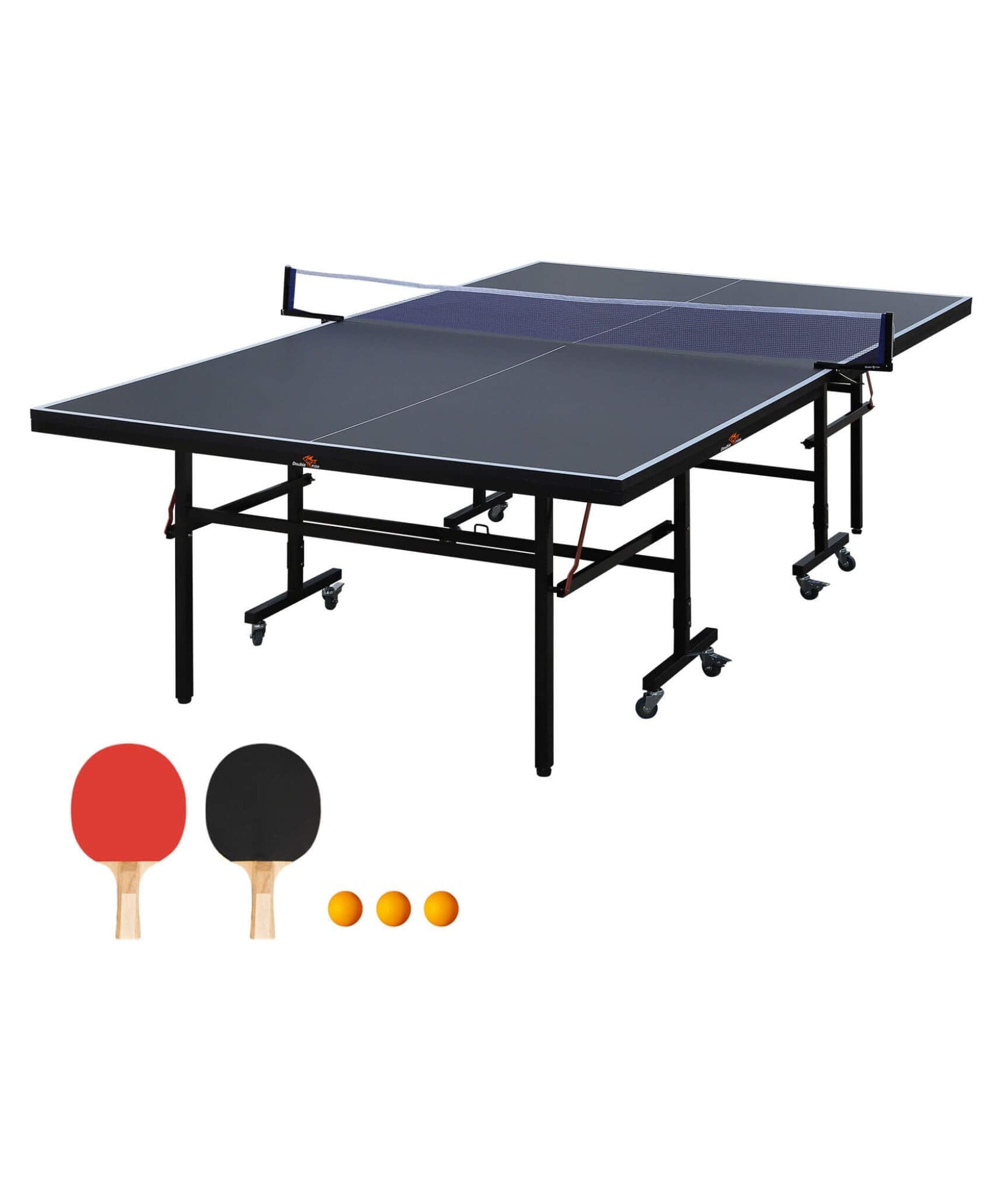 9FT Portable Mid-Size Ping Pong Table Set With Paddles, Balls, And Net (SAK82019)