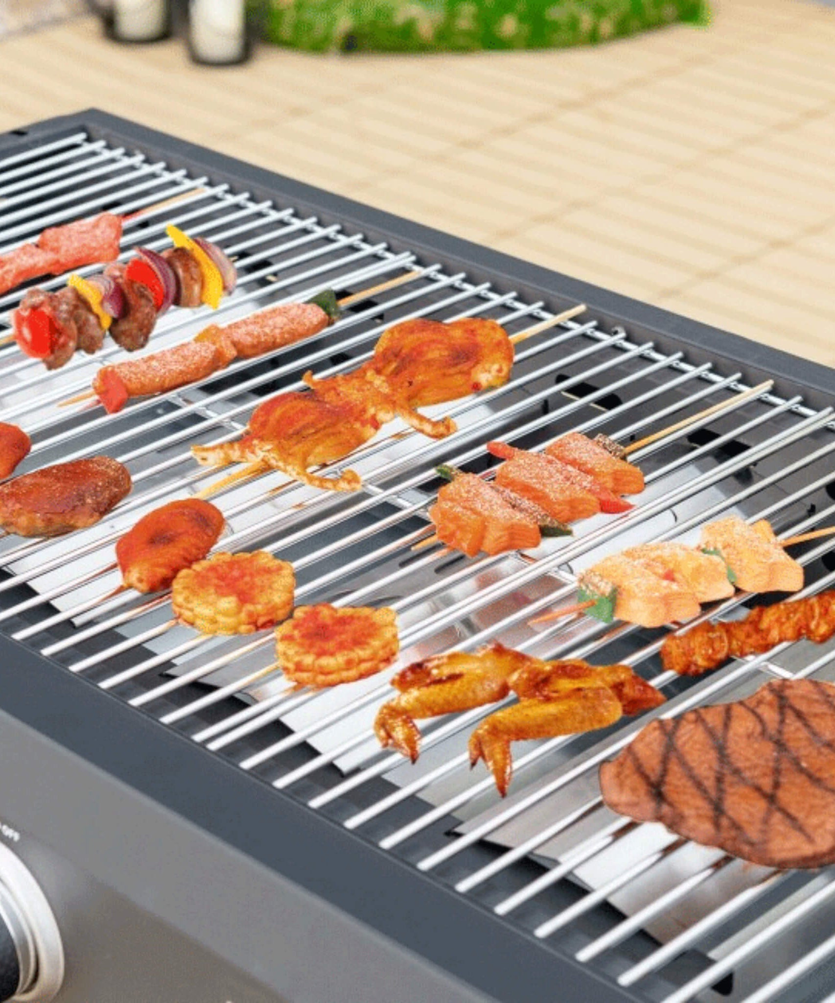 Portable Outdoor 4 Burner Propane Flat Top Gas Grill W/ Wheels, 60K BTU (SAK66104)