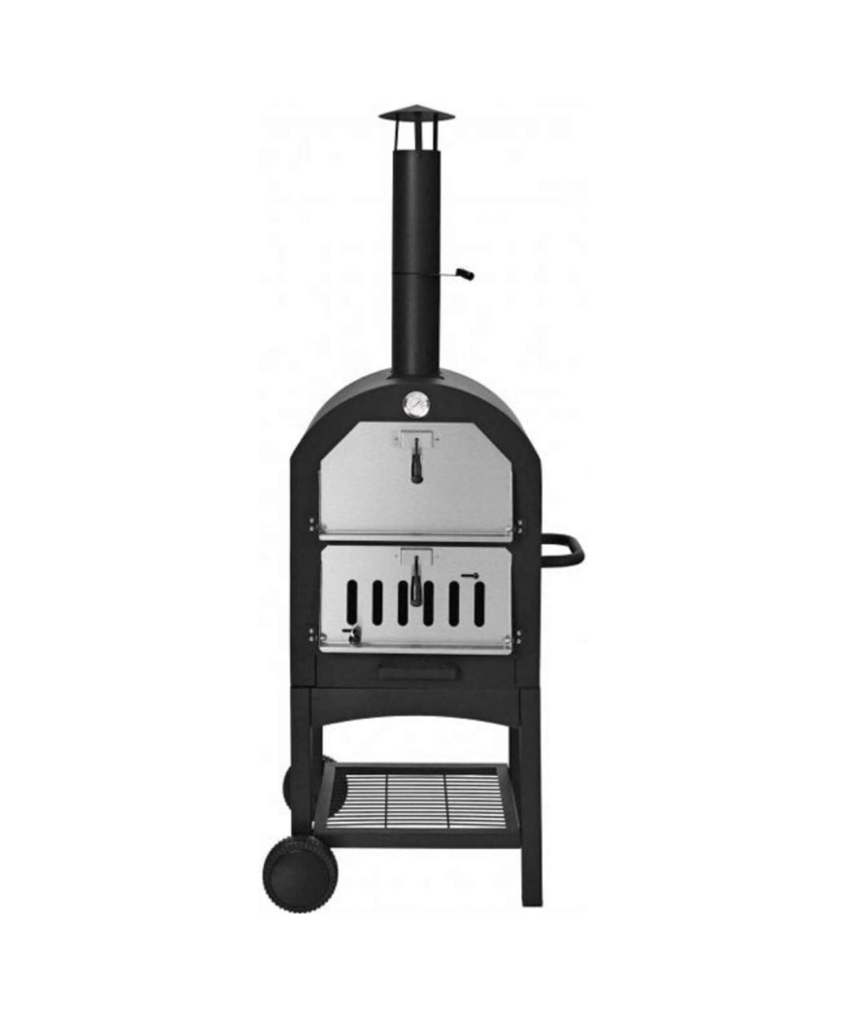 Portable Outdoor Wood Fired Pizza Oven W/ Pizza Stone & Waterproof Cover (SAK82635)