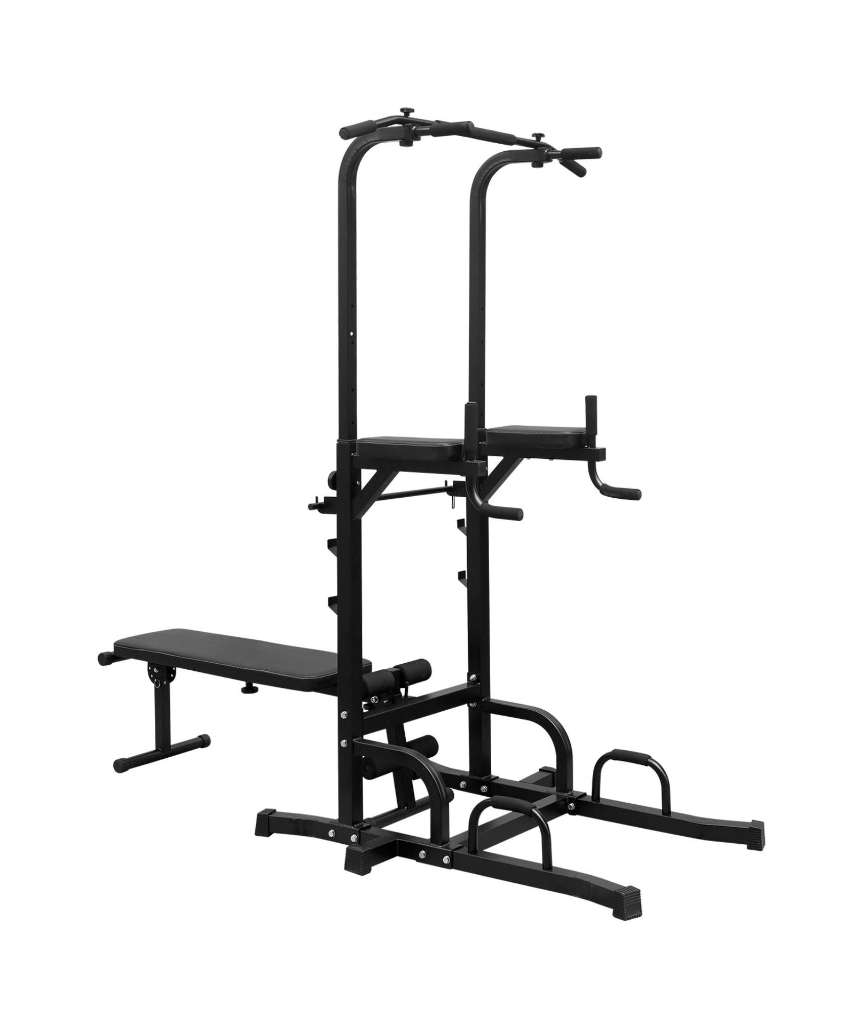 Rovix Power Tower Heavy-Duty Multi-Functional Dip Station With Bench, Pull Up Bar, And Adjustable Height For Home Gyms (SAK64327)