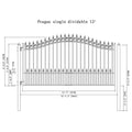 [12-18FT] Heavy-Duty Prague-Style Powder-Coated Galvanized Steel Dual Swing Driveway Gate (SAK48530)