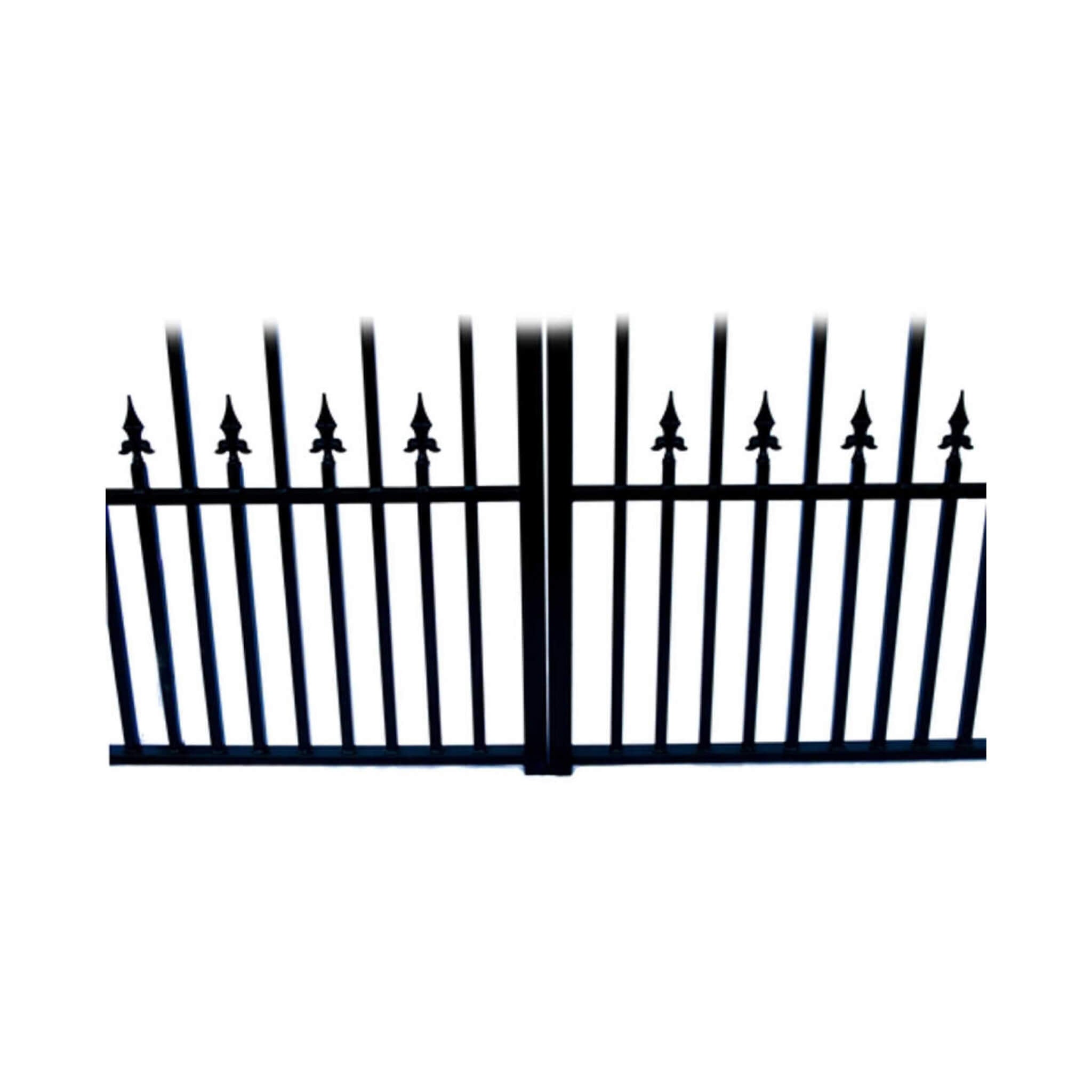 [12-18FT] Heavy-Duty Prague-Style Powder-Coated Galvanized Steel Dual Swing Driveway Gate (SAK48530)