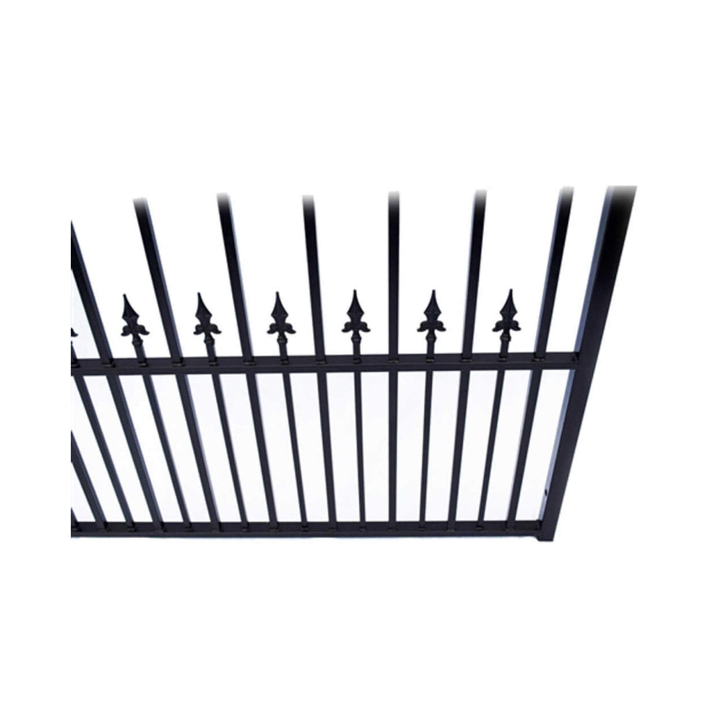 [12-18FT] Heavy-Duty Prague-Style Powder-Coated Galvanized Steel Dual Swing Driveway Gate (SAK48530)