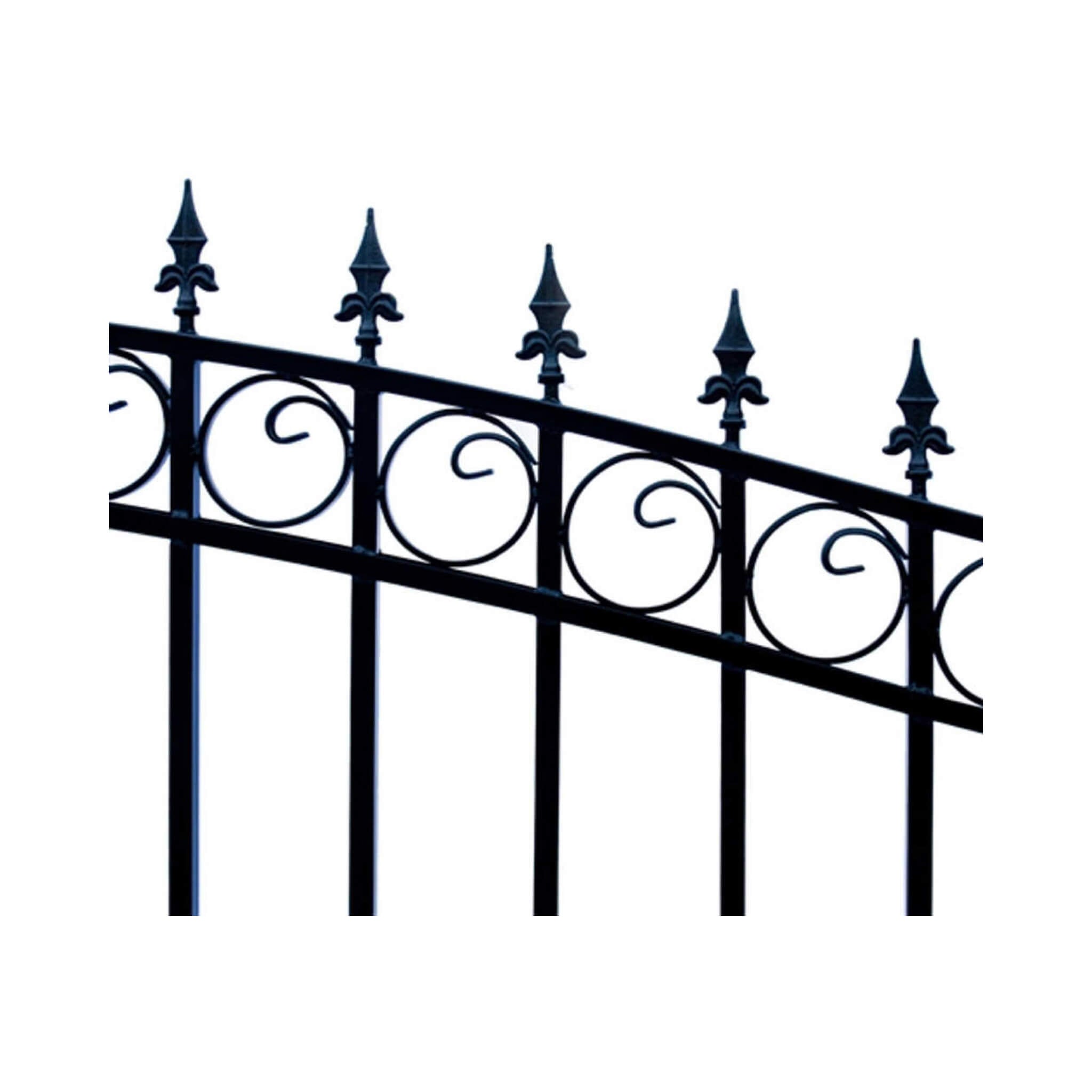 [12-18FT] Heavy-Duty Prague-Style Powder-Coated Galvanized Steel Dual Swing Driveway Gate (SAK48530)