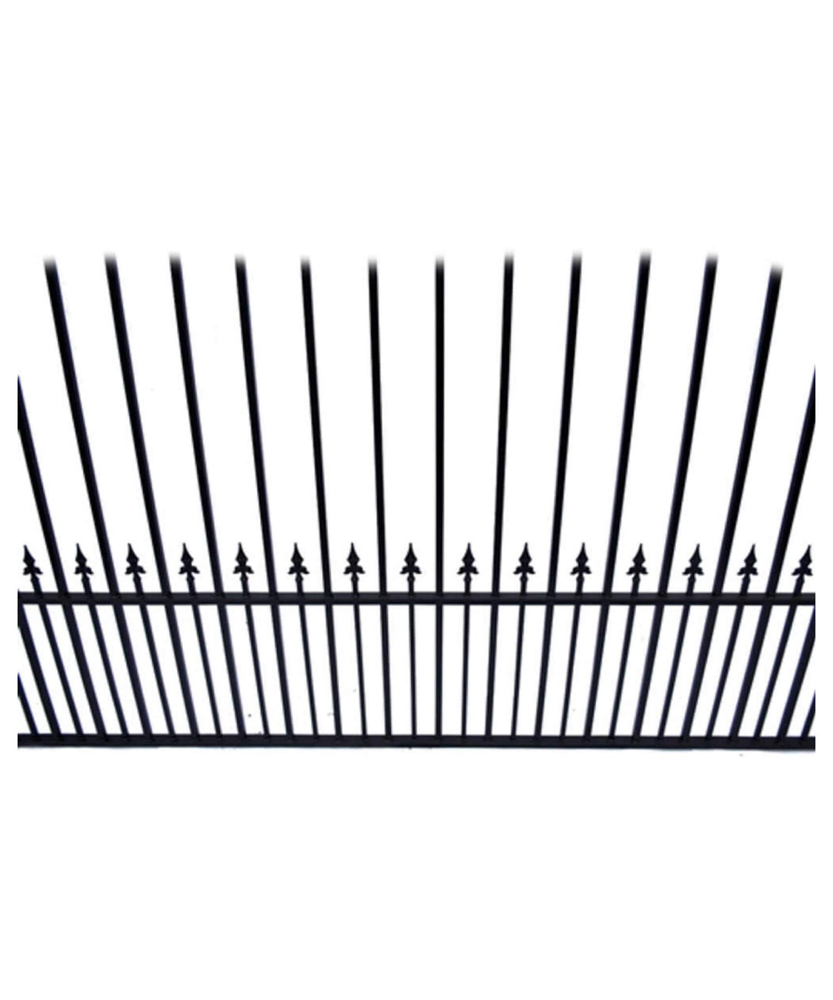 [12-18FT] Heavy-Duty Prague-Style Powder-Coated Galvanized Steel Dual Swing Driveway Gate (SAK48530)
