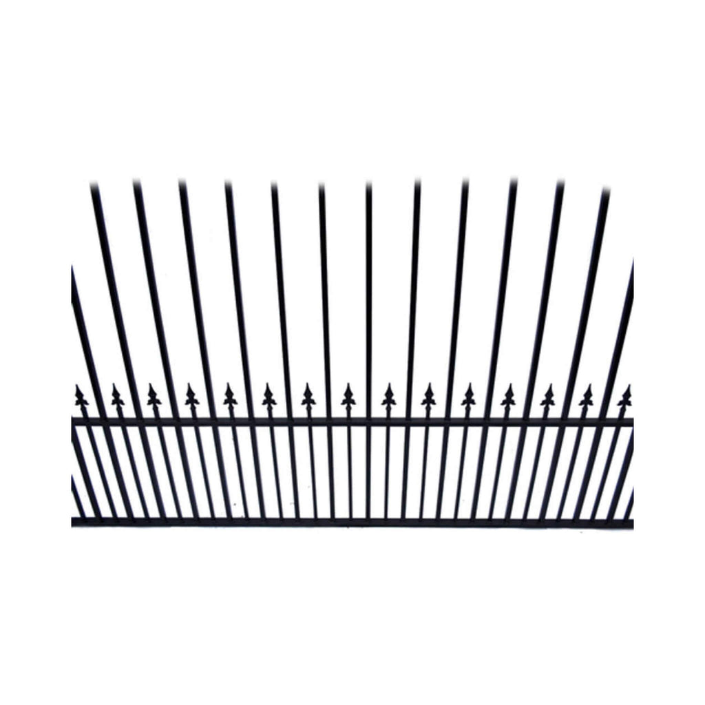 [12-18FT] Heavy-Duty Prague-Style Powder-Coated Galvanized Steel Dual Swing Driveway Gate (SAK48530)