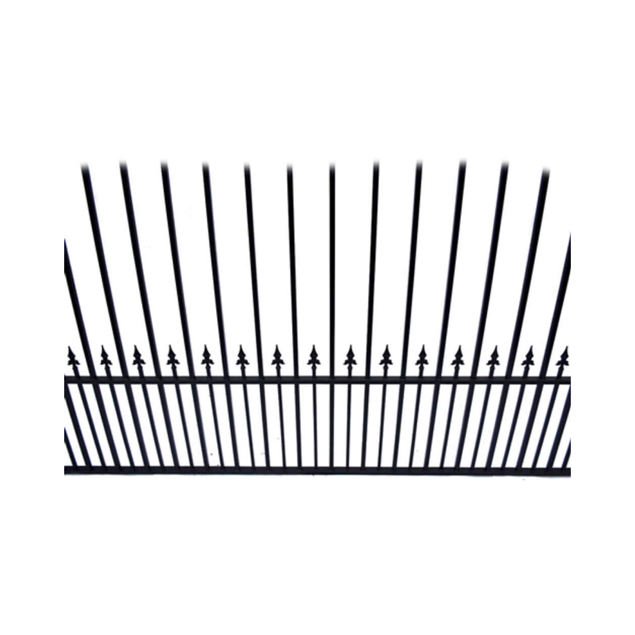 [12-18FT] Heavy-Duty Prague-Style Powder-Coated Galvanized Steel Dual Swing Driveway Gate (SAK48530)