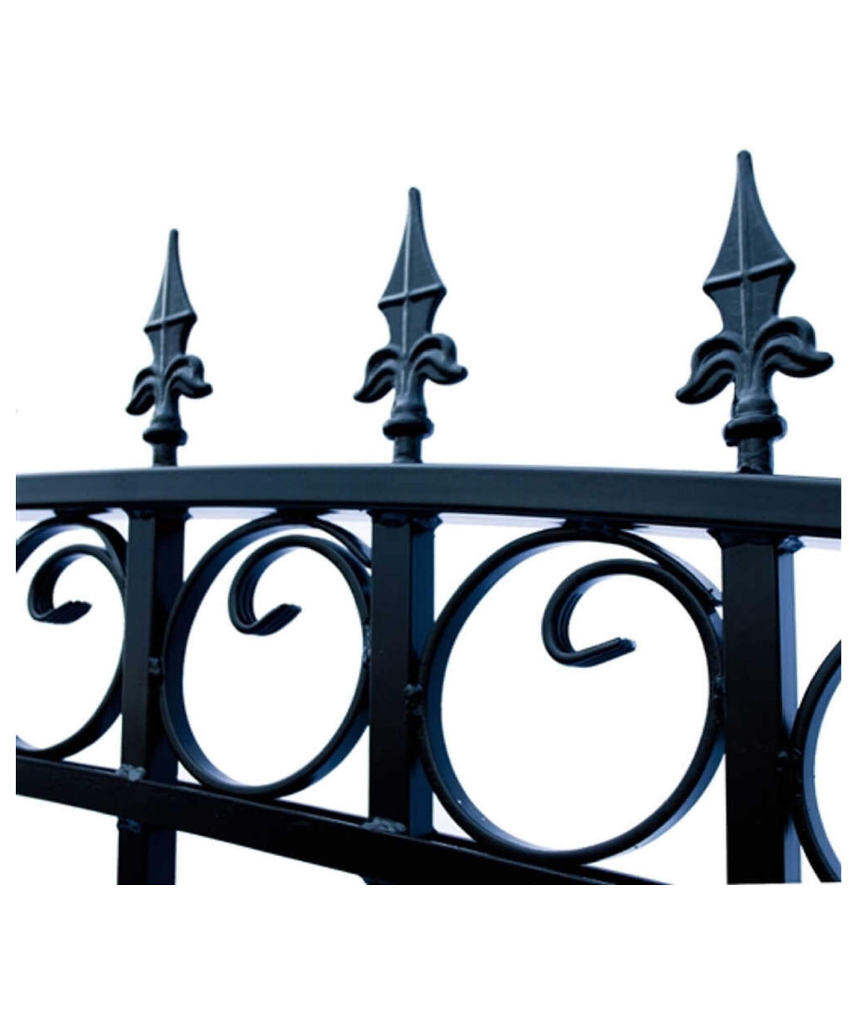 [12-18FT] Heavy-Duty Prague-Style Powder-Coated Galvanized Steel Dual Swing Driveway Gate (SAK48530)