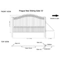 [12-18FT] Heavy-Duty Prague-Style Premium Steel Sliding Driveway Gate (SAK71492)