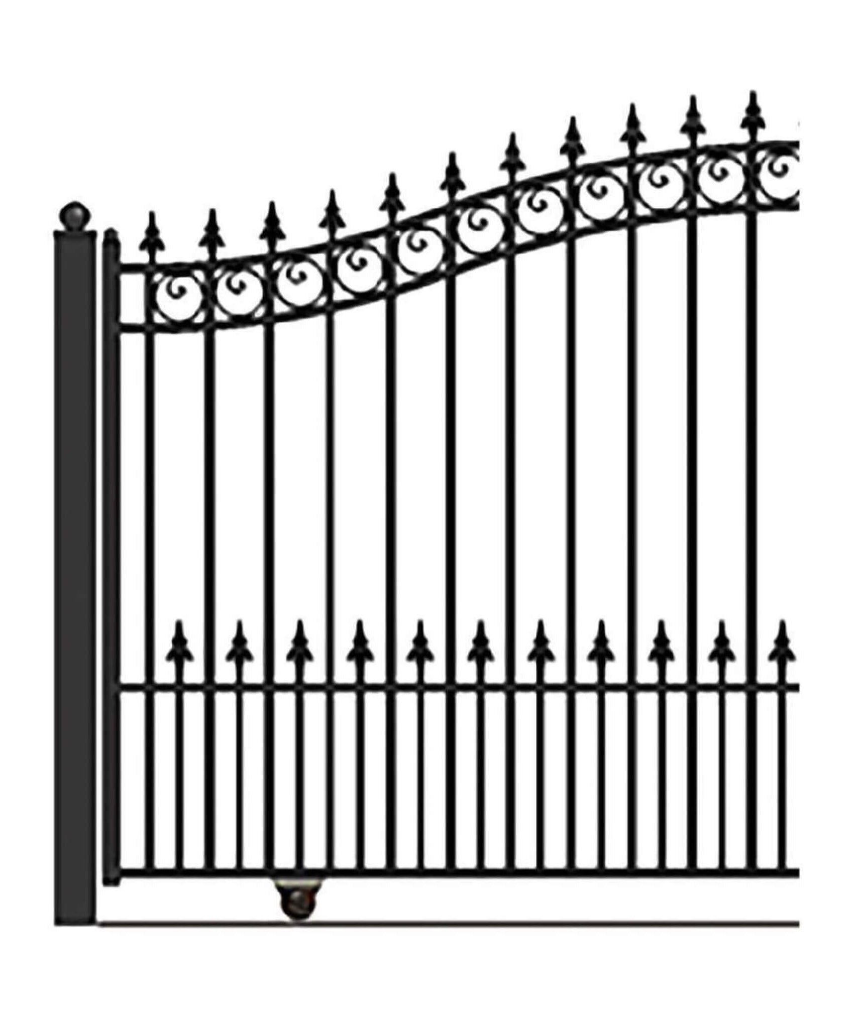 [12-18FT] Heavy-Duty Prague-Style Premium Steel Sliding Driveway Gate (SAK71492)