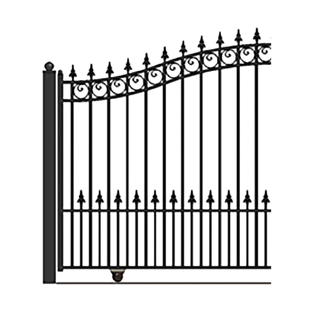 [12-18FT] Heavy-Duty Prague-Style Premium Steel Sliding Driveway Gate (SAK71492)